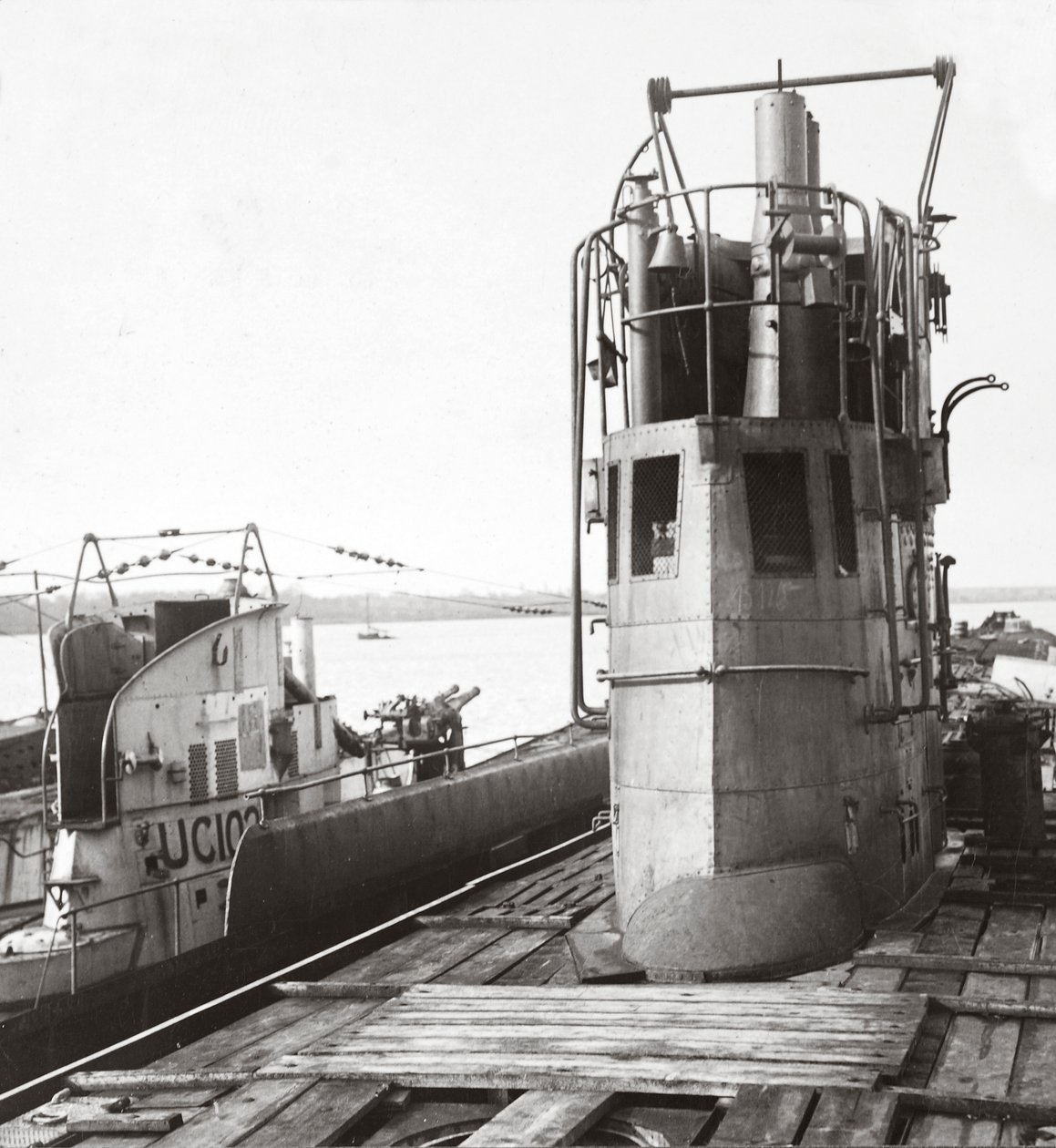 Conning tower on one of the huge mine-laying U-boats by English Photographer