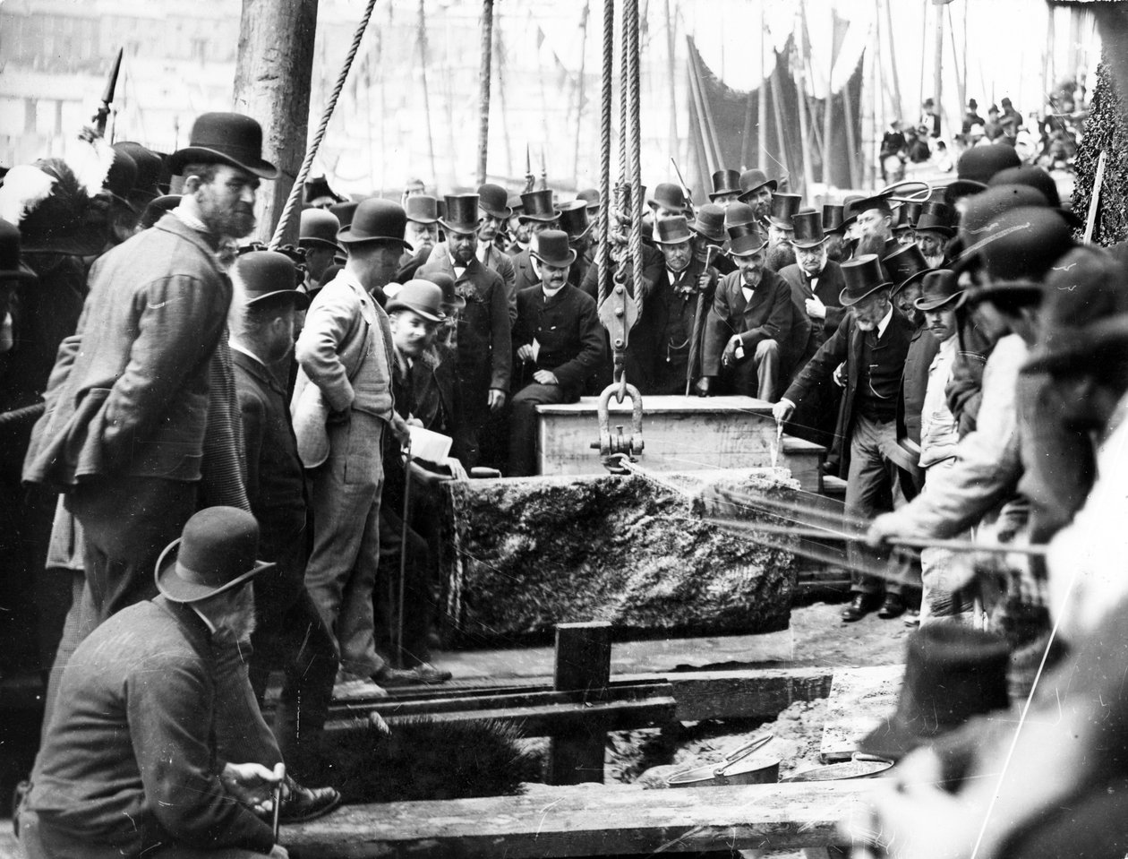 Laying the Foundation Stone for the Extension to Smeatons Pier by English Photographer