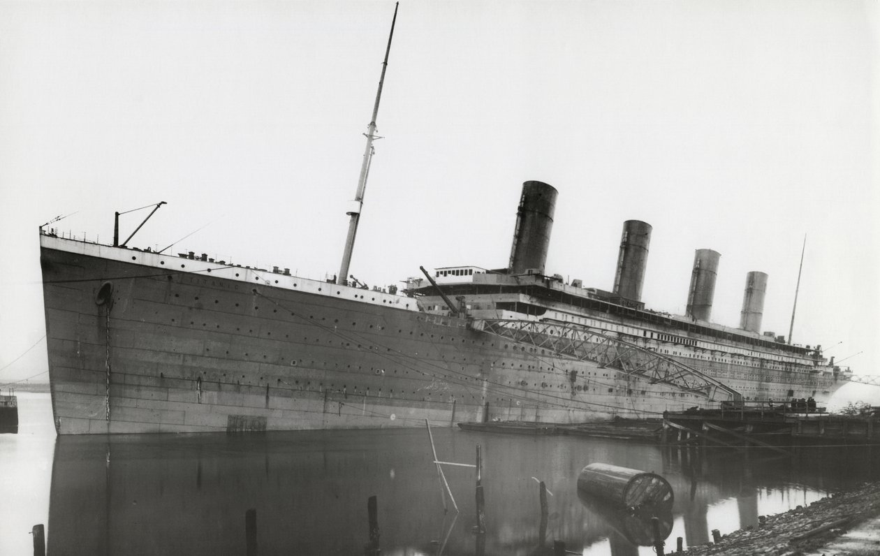 RMS Titanic during fitting out, 01 January 1912 by English Photographer