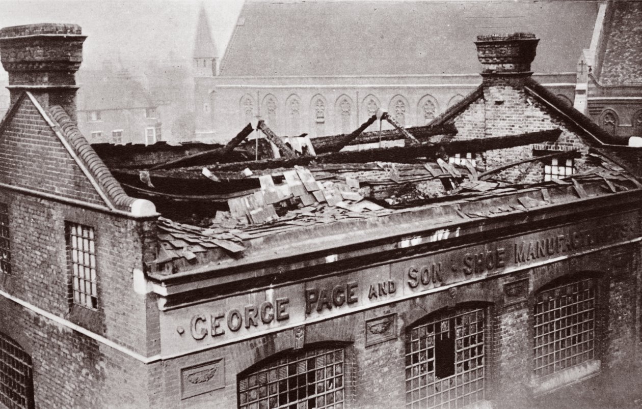 The result of a bombing raid on London, 1915 by English Photographer