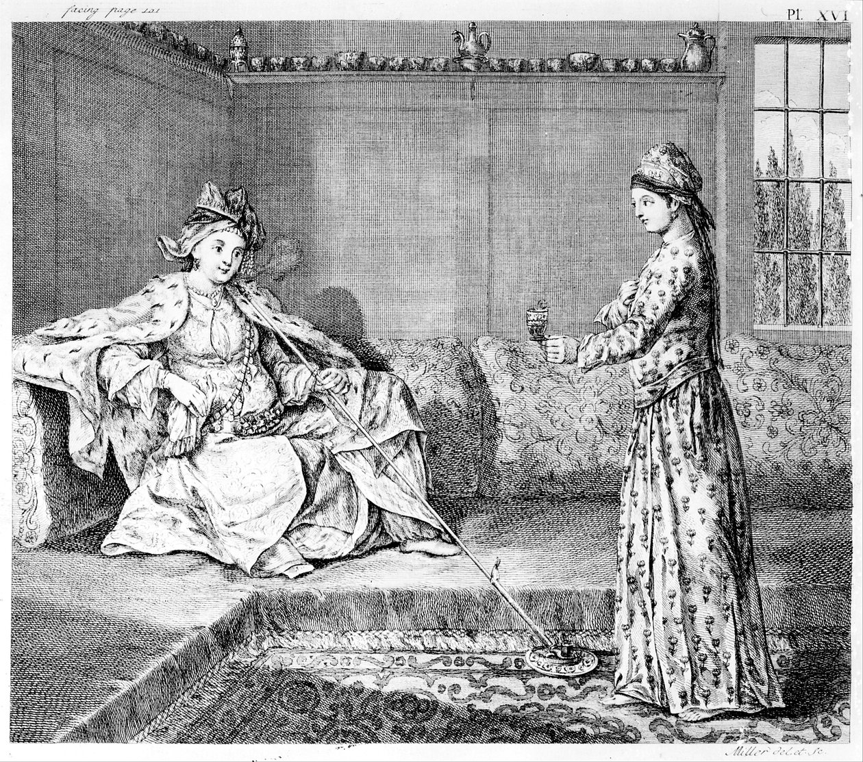A Lady of Aleppo with a Pipe, illustration from 
