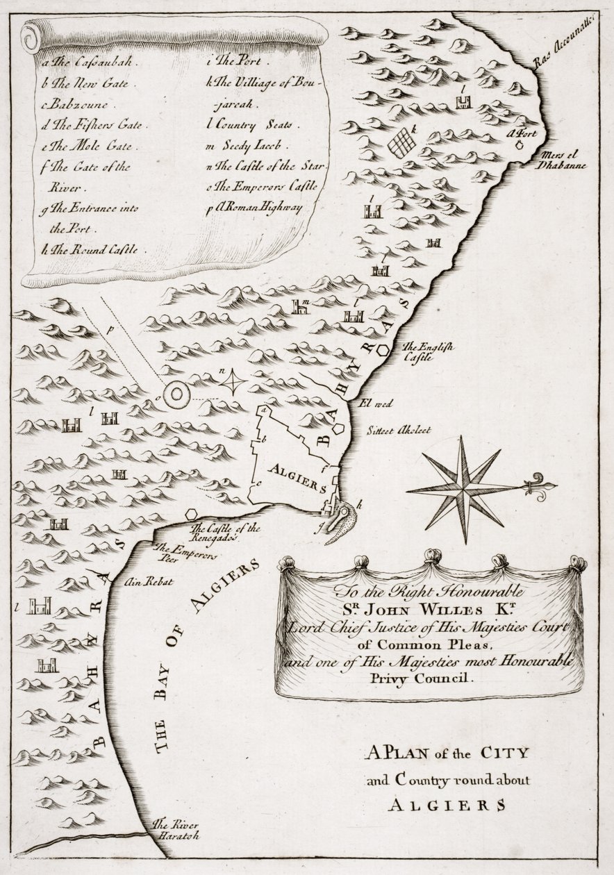 A Plan of the City and Country Around Algiers by English School