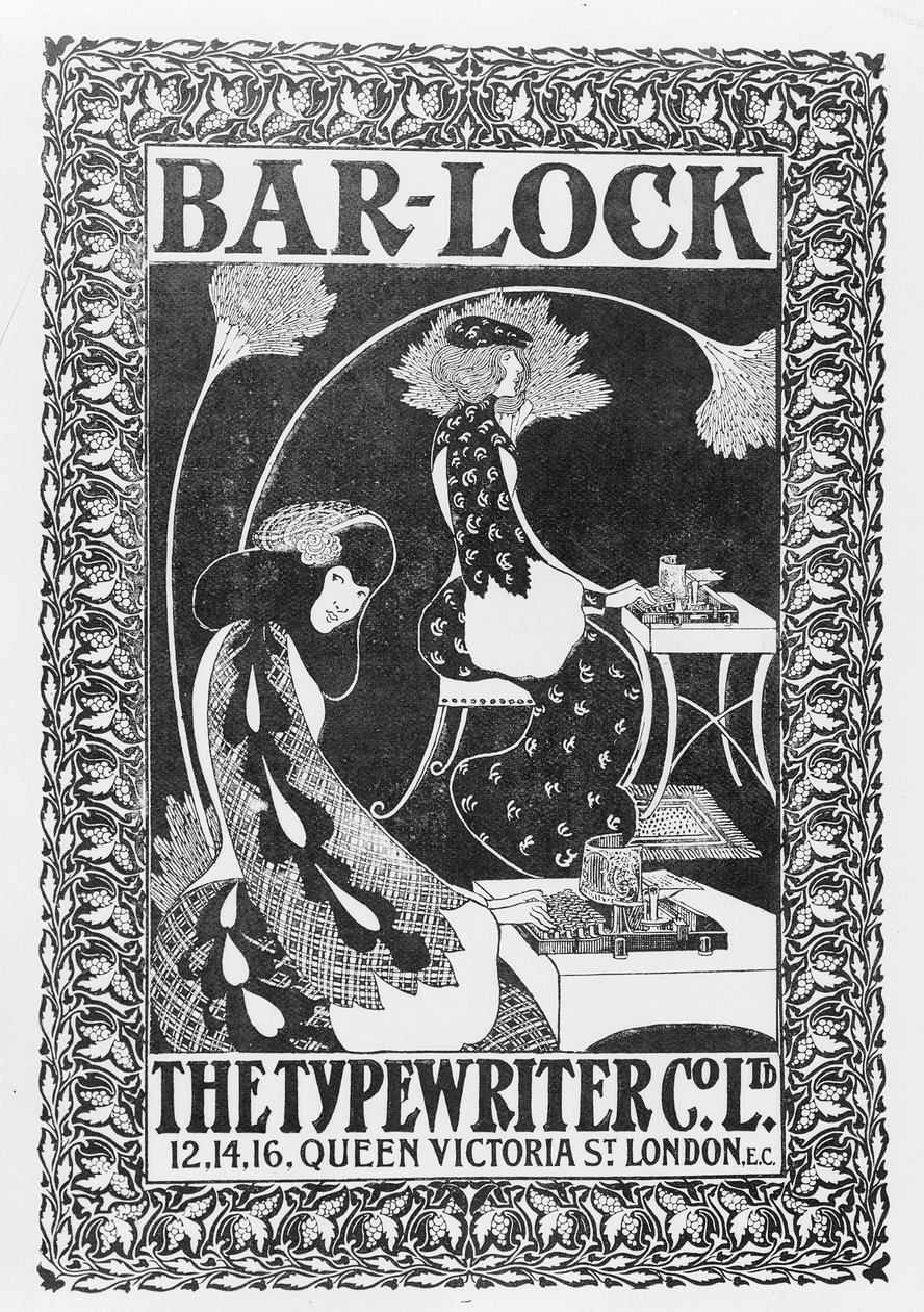 Advertisement for Bar-Lock Typewriters by English School