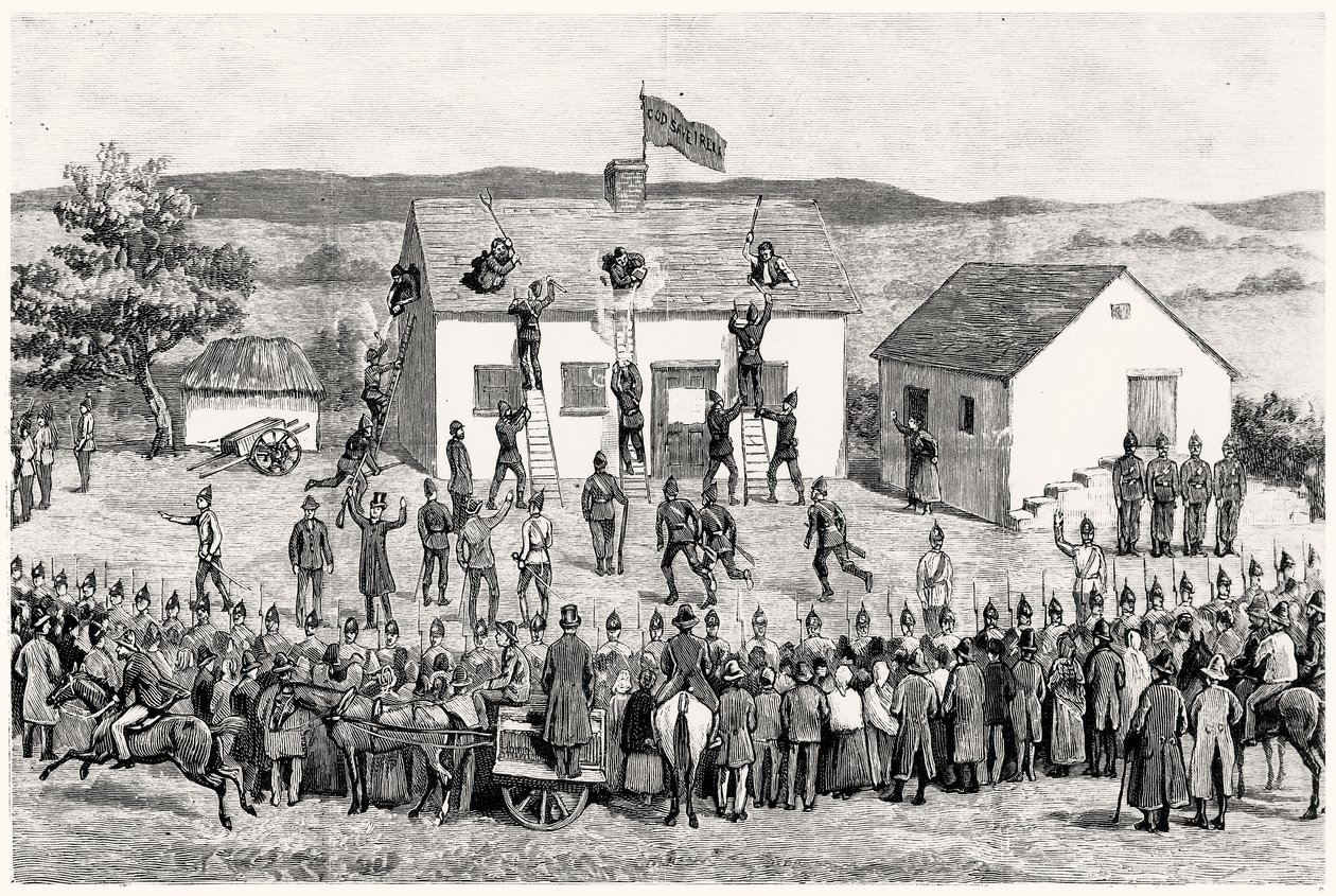 An Eviction of One of Lord Clanricardes Tenants, Woodford, County Galway by English School