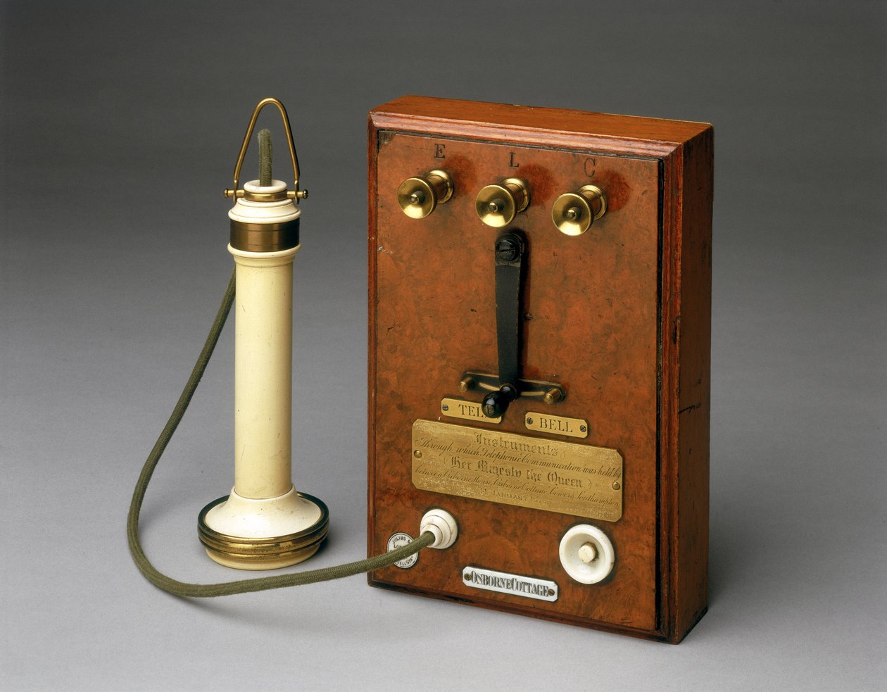 Bell telephone used by Queen Victoria at Osborne House, Isle of Wight, 1877-78 by English School
