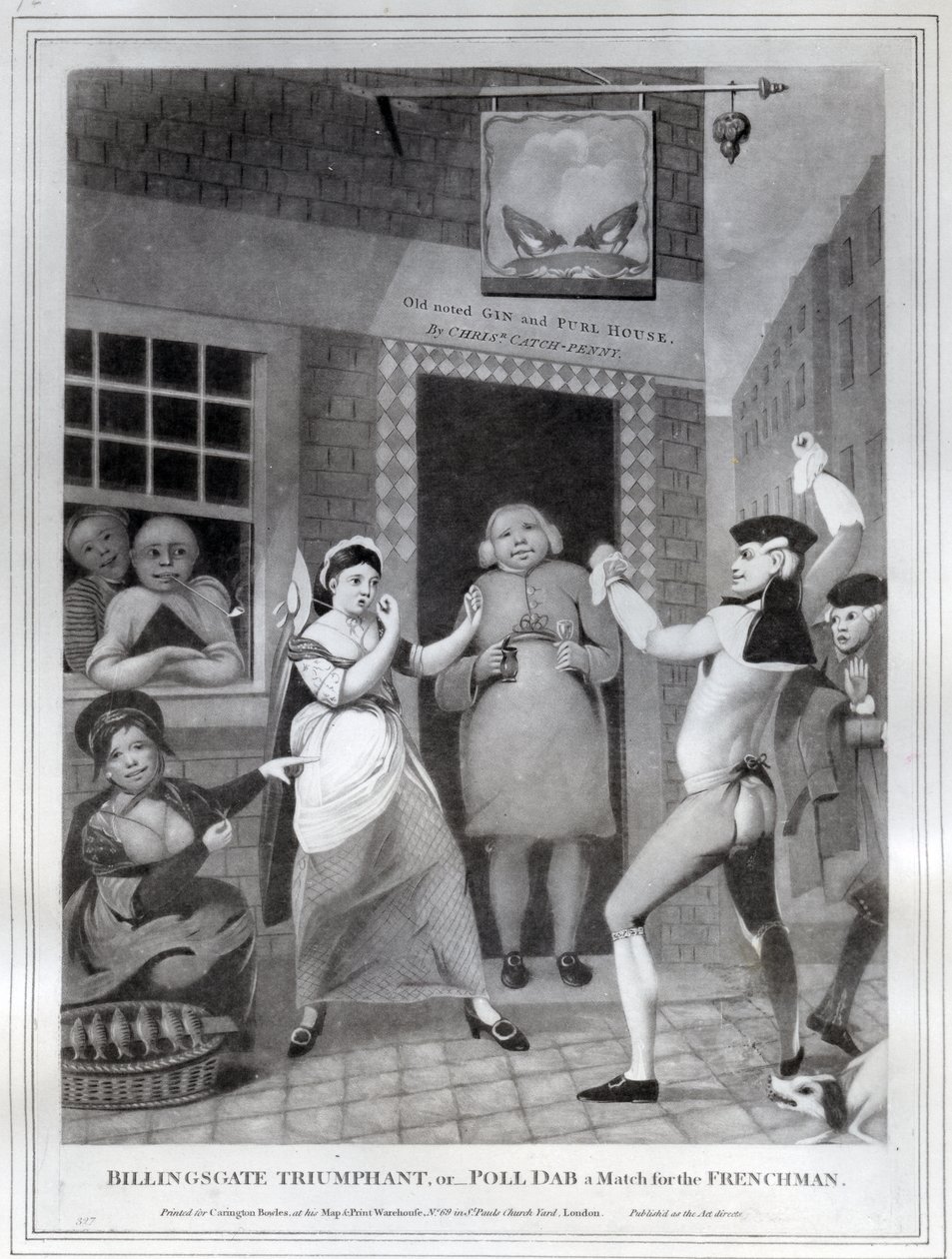Billingsgate Triumphant, or- Poll Dab a Match for the Frenchman, 1775 by English School