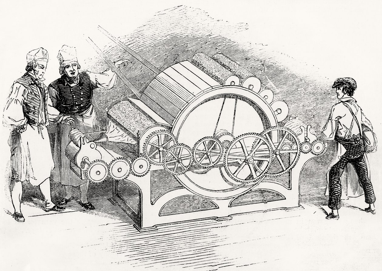 Carding Engine and Factory Operatives by English School