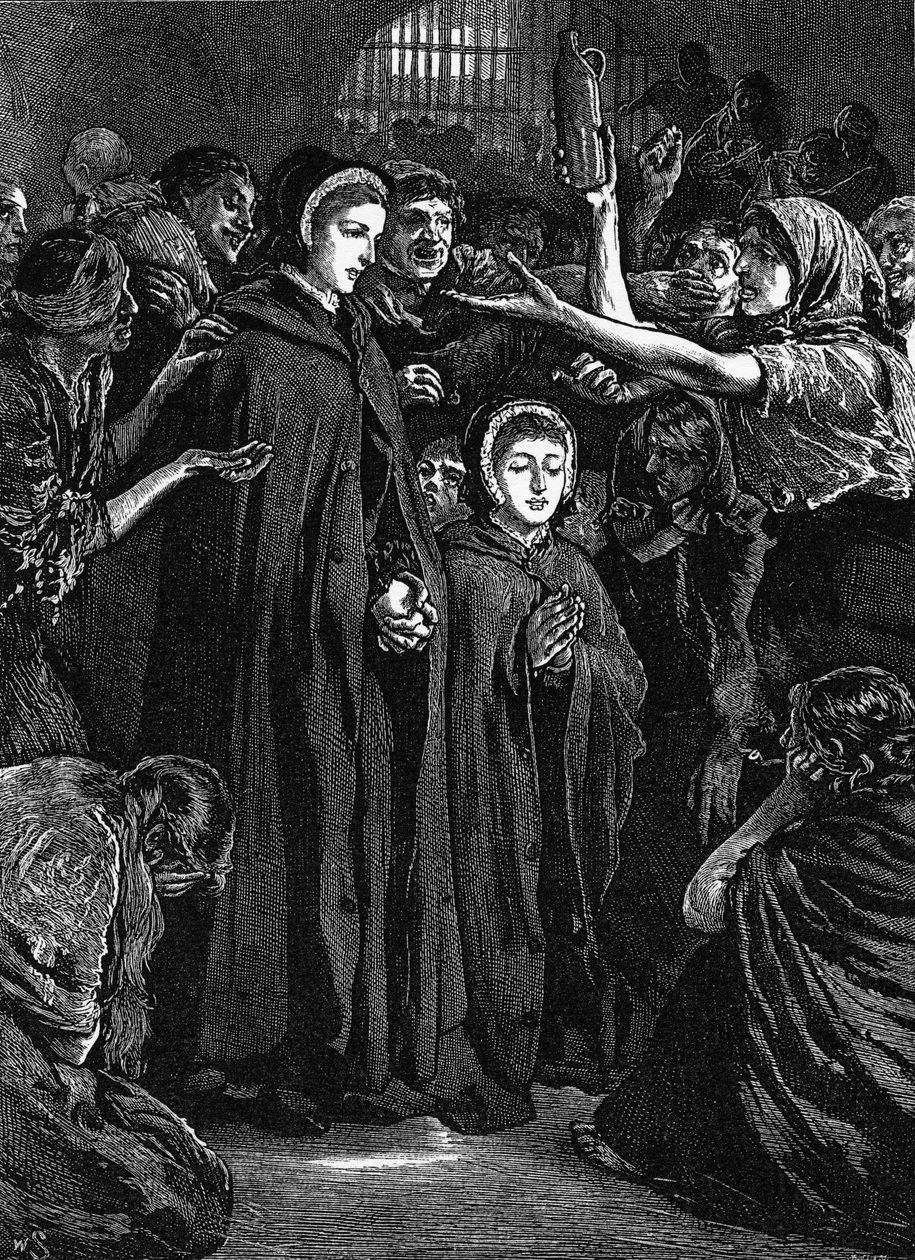 Elizabeth Fry and Anna Buxton visiting Newgate Prison by English School