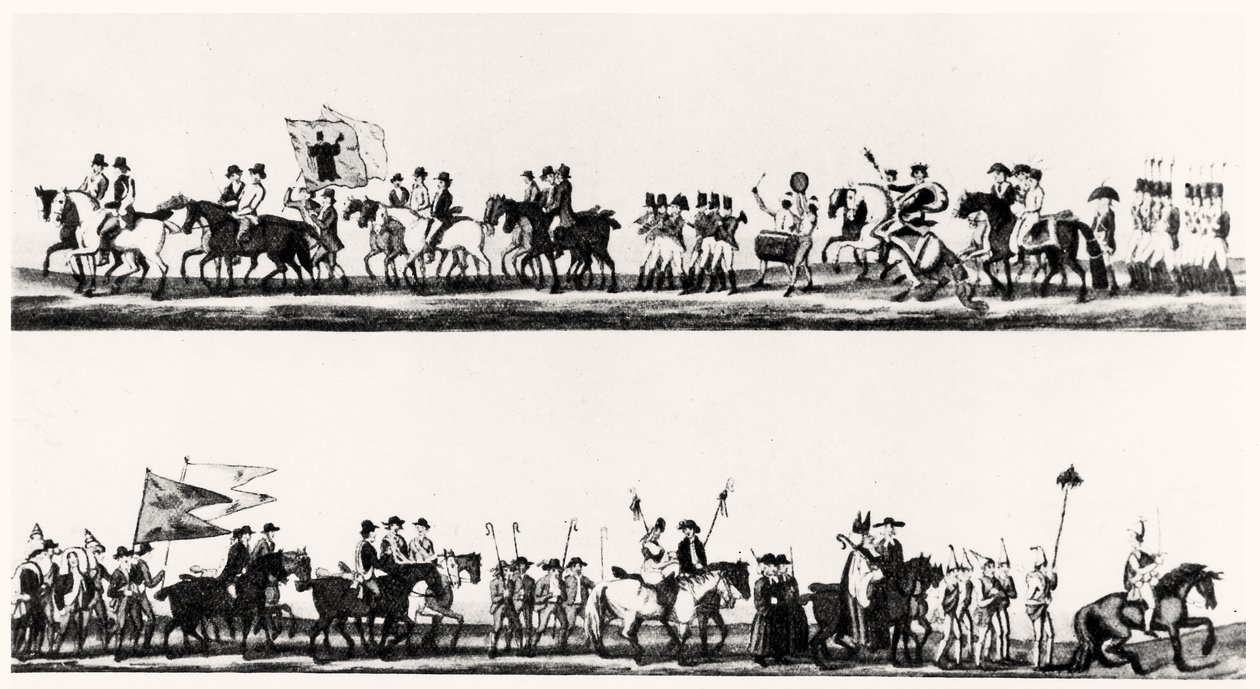 Grand Festival of Woolcombers, Comb Makers and Dyers at Darlington, 3 February 1825 by English School