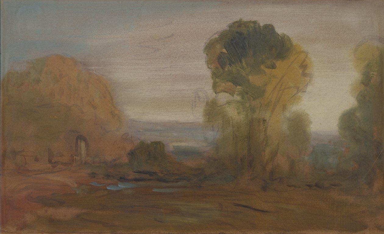 Landscape with Trees, previously attributed to J.M.W. Turner and also attributed to Peter de Wint by English School