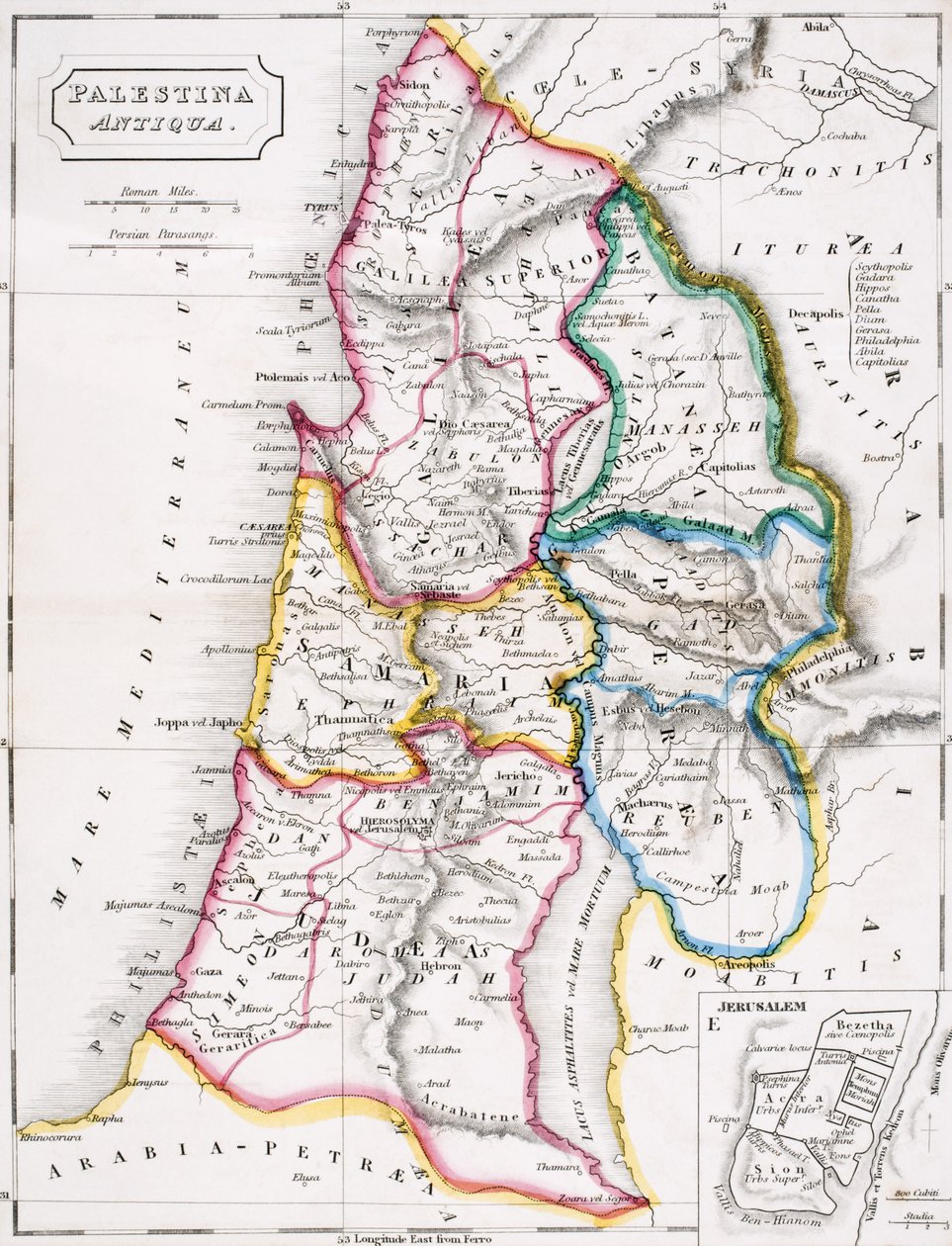 Map of Palestine, Palestina Antiqua, from 