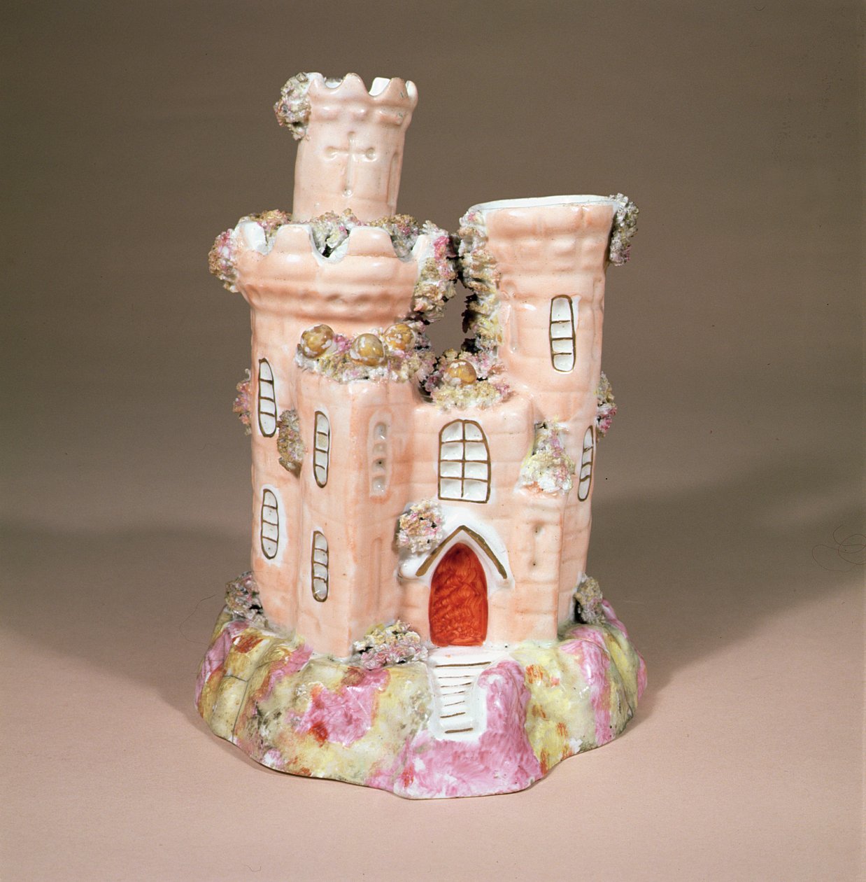 Perfume burner in the shape of a castle, probably Staffordshire, c.1835 by English School
