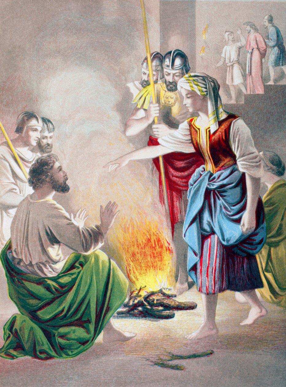 Peter Denies Knowing Jesus When Asked by the High Priest's Servant Girl