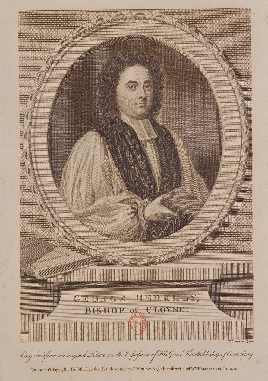 Portrait of George Berkeley Bishop of Cloyne, engraved by Thomas Cook by English School