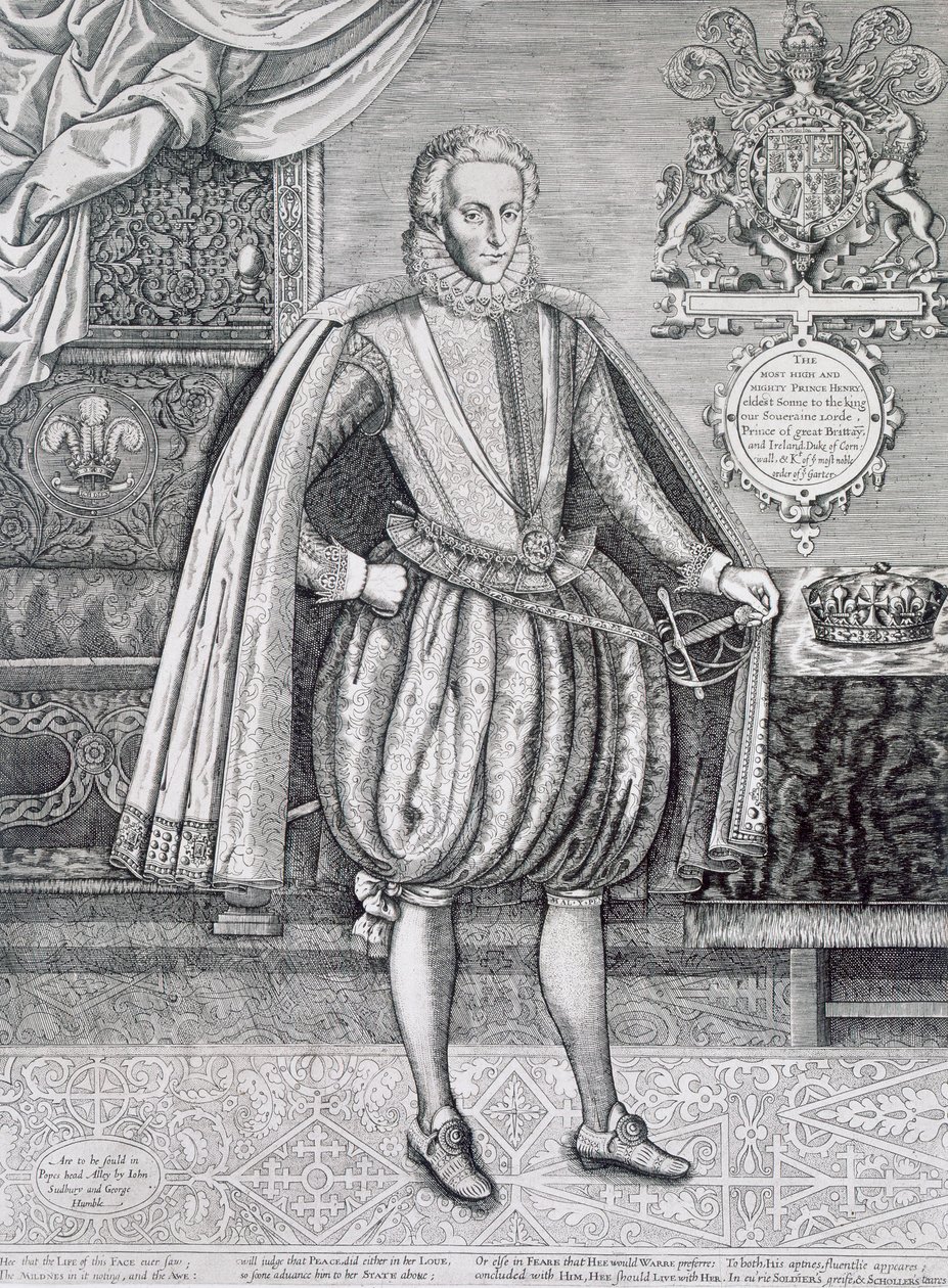 Portrait of Henry, Prince of Wales from the Book of Kings, Engraved by Renold Elstrack by English School