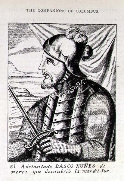 Portrait of Pedro Nunes (1502-78) from Xeres, who discovered the South Sea, from The Narrative and Critical History of America, edited by Justin Winsor, London, 1886 by English School
