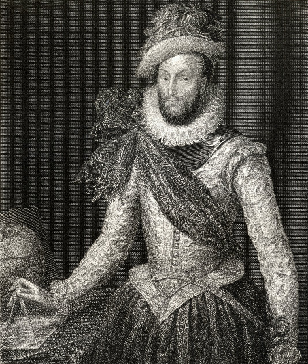 Portrait of Sir Walter Raleigh (1554-1618) from 