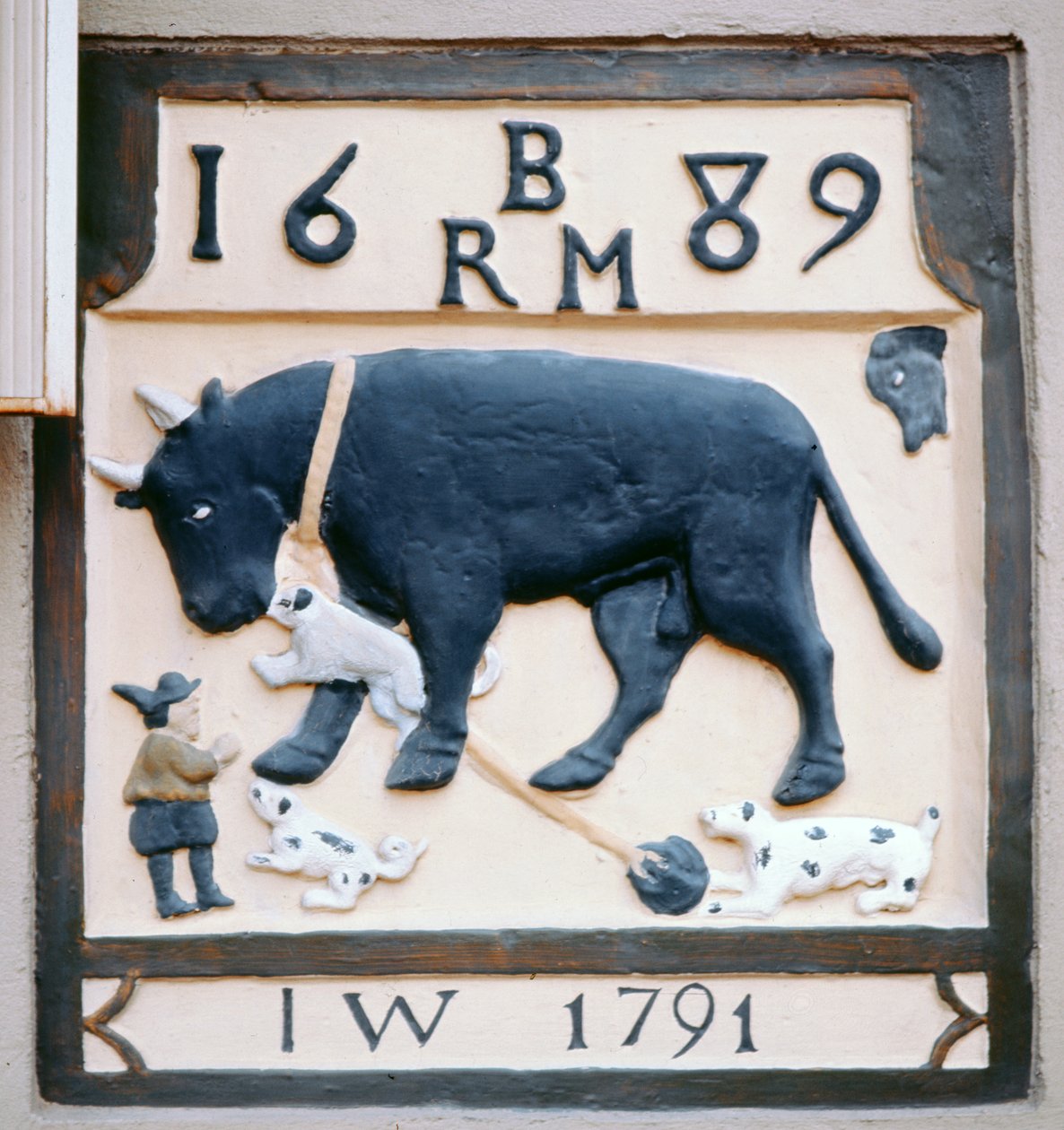 Pub Sign from the Bull and Dog (Formerly the Black Bull) 1689 by English School