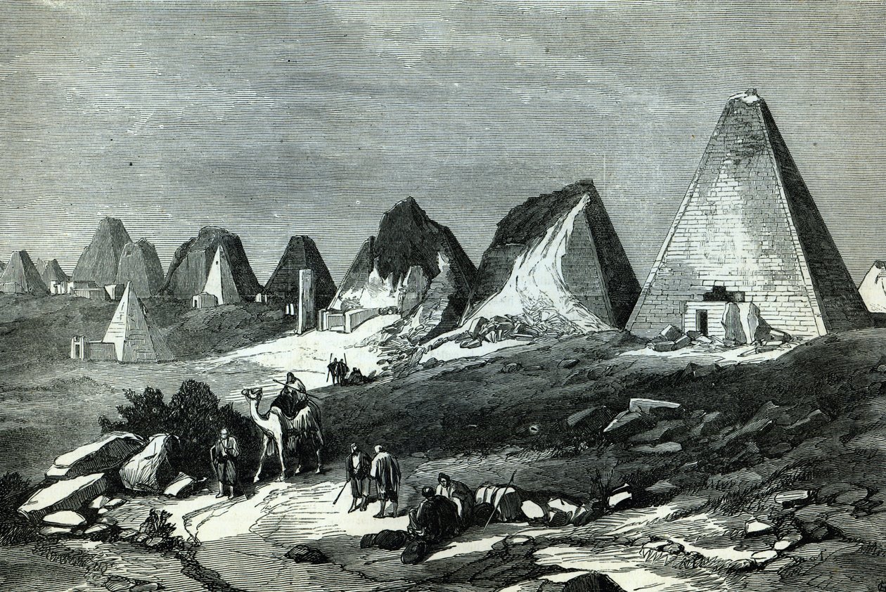 Pyramids of Meroe, on the Nile, from 
