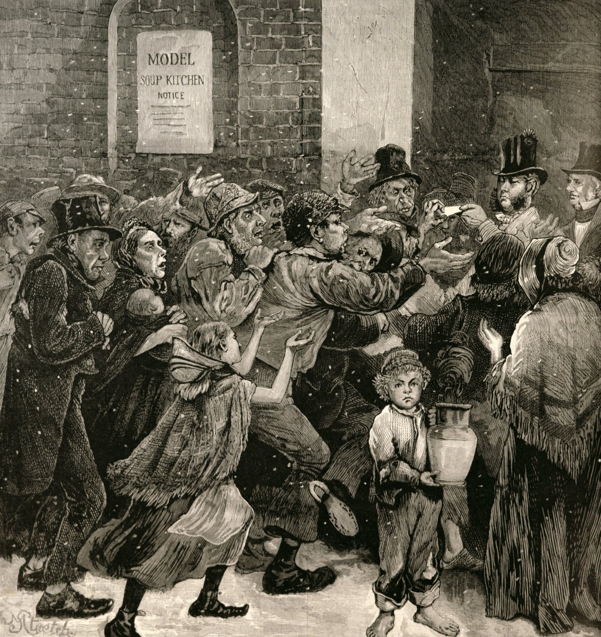 Relief of the Unemployed in London: Giving Out Soup Tickets, from 