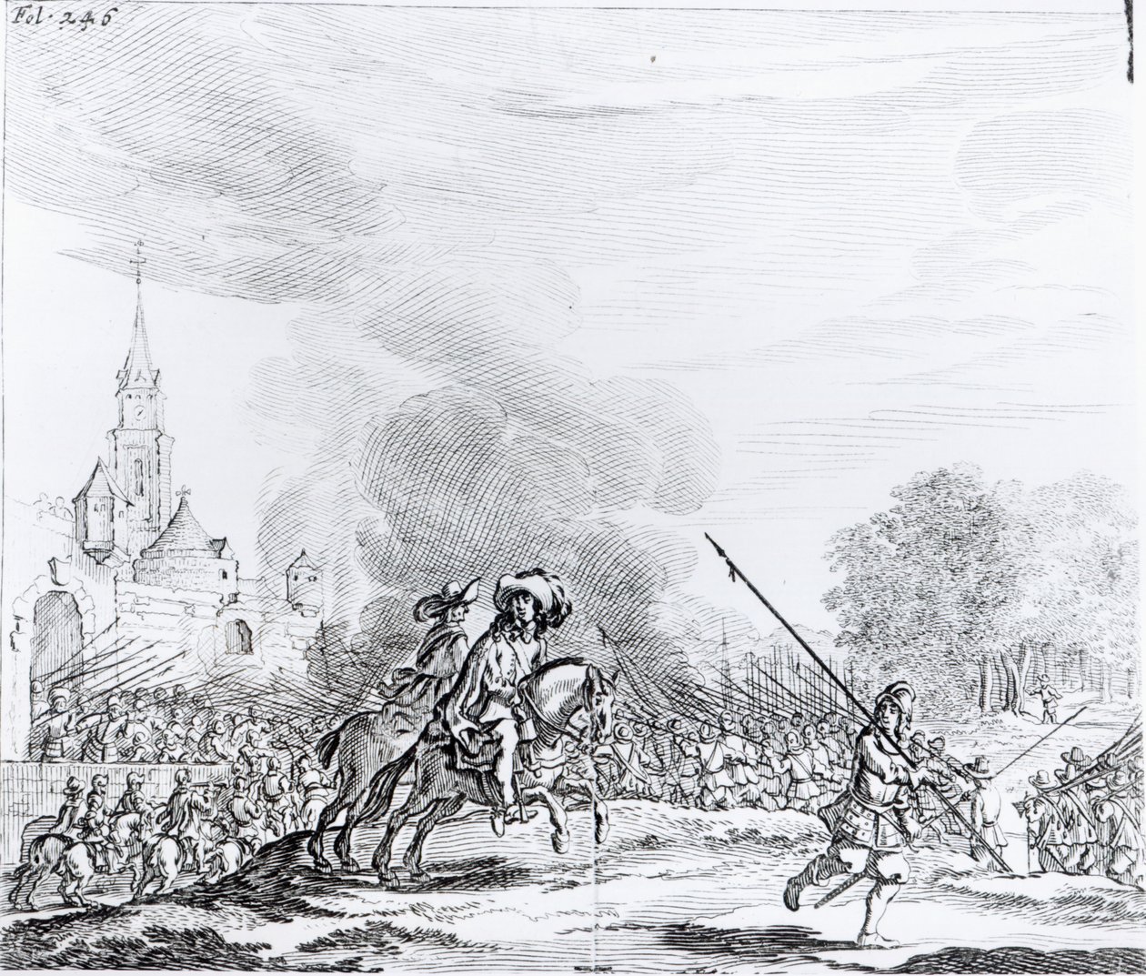 Retreat from the Battle of Worcester, 3rd September 1651 by English School