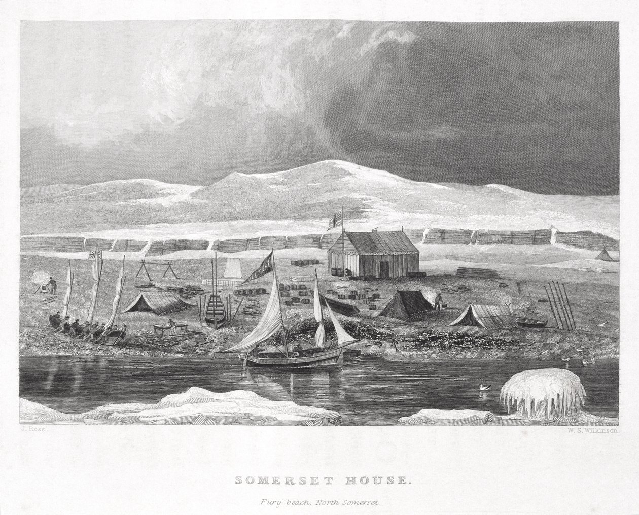 Somerset House, from Narrative of a Second Voyage in Search of a North-West Passage, by Sir John Ross, engraved by W.S. Wilkinson, 1835 by English School