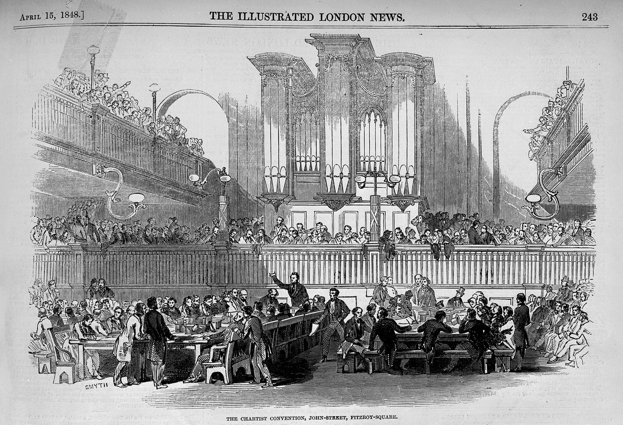 The Chartist Convention at 23 John Street, Fitzroy Square from 