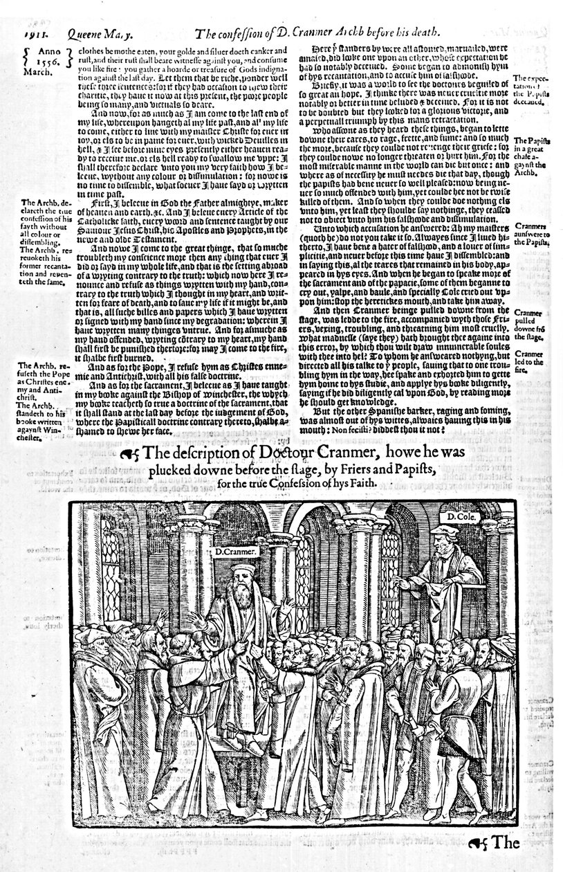 The Confession of Doctor Thomas Cranmer (1489-1556) Archbishop of Canterbury, Before his Death, from 