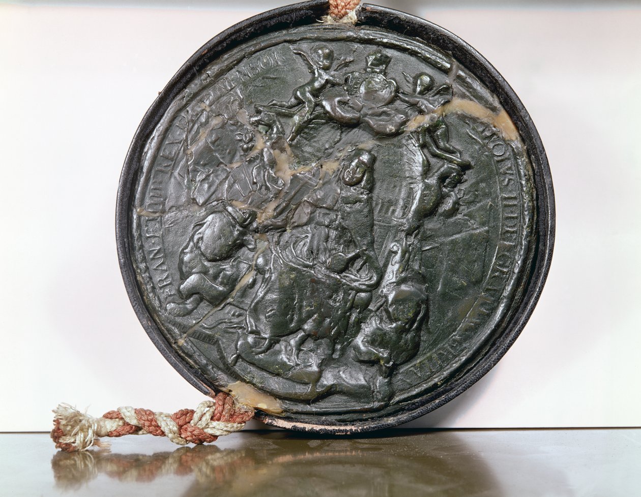 The seal of King Charles II from a charter granted to the Hudson Bay Company by English School