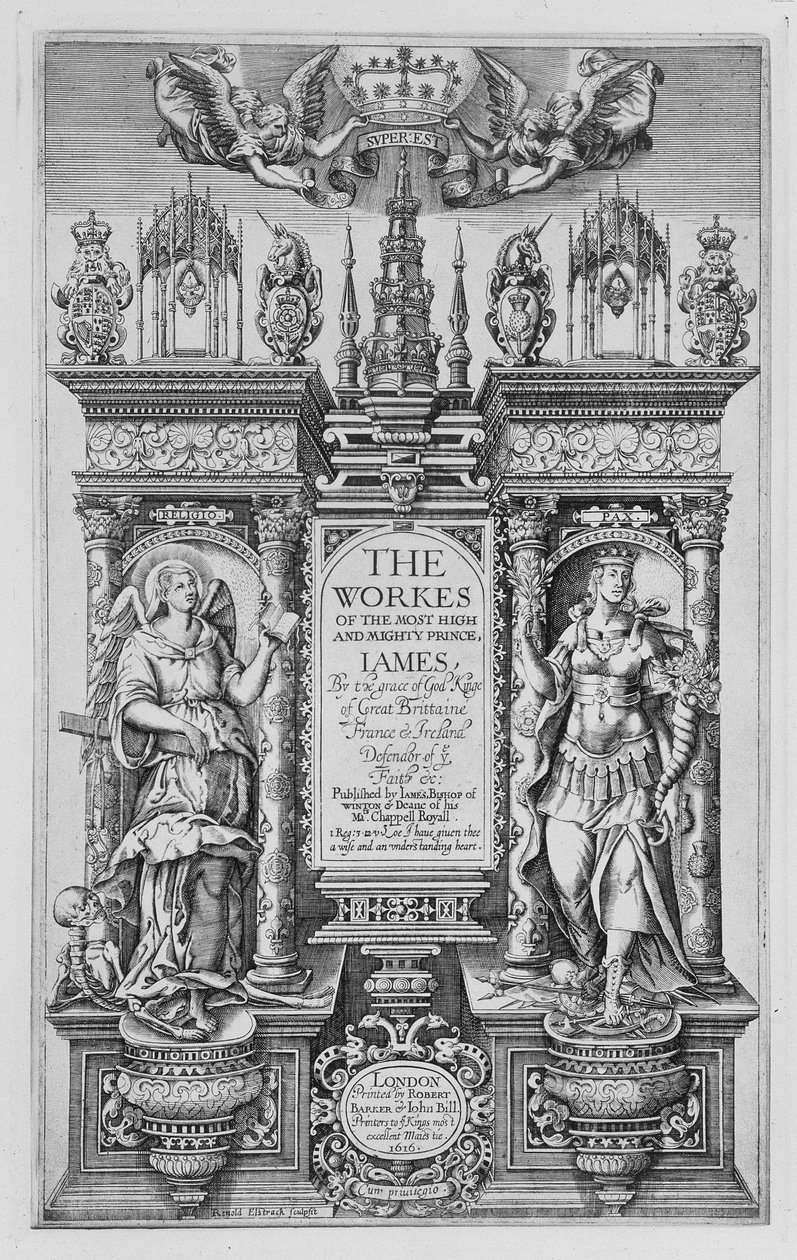 Title Page of The Works of James I, Engraved by Renold Elstrack by English School