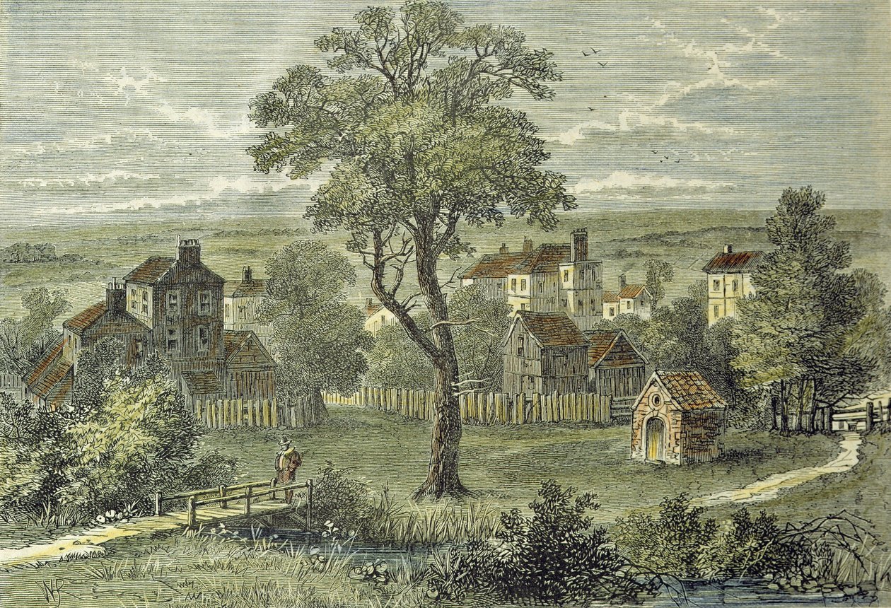 View of Marylebone, from the Site of the Present Wigmore Street by English School