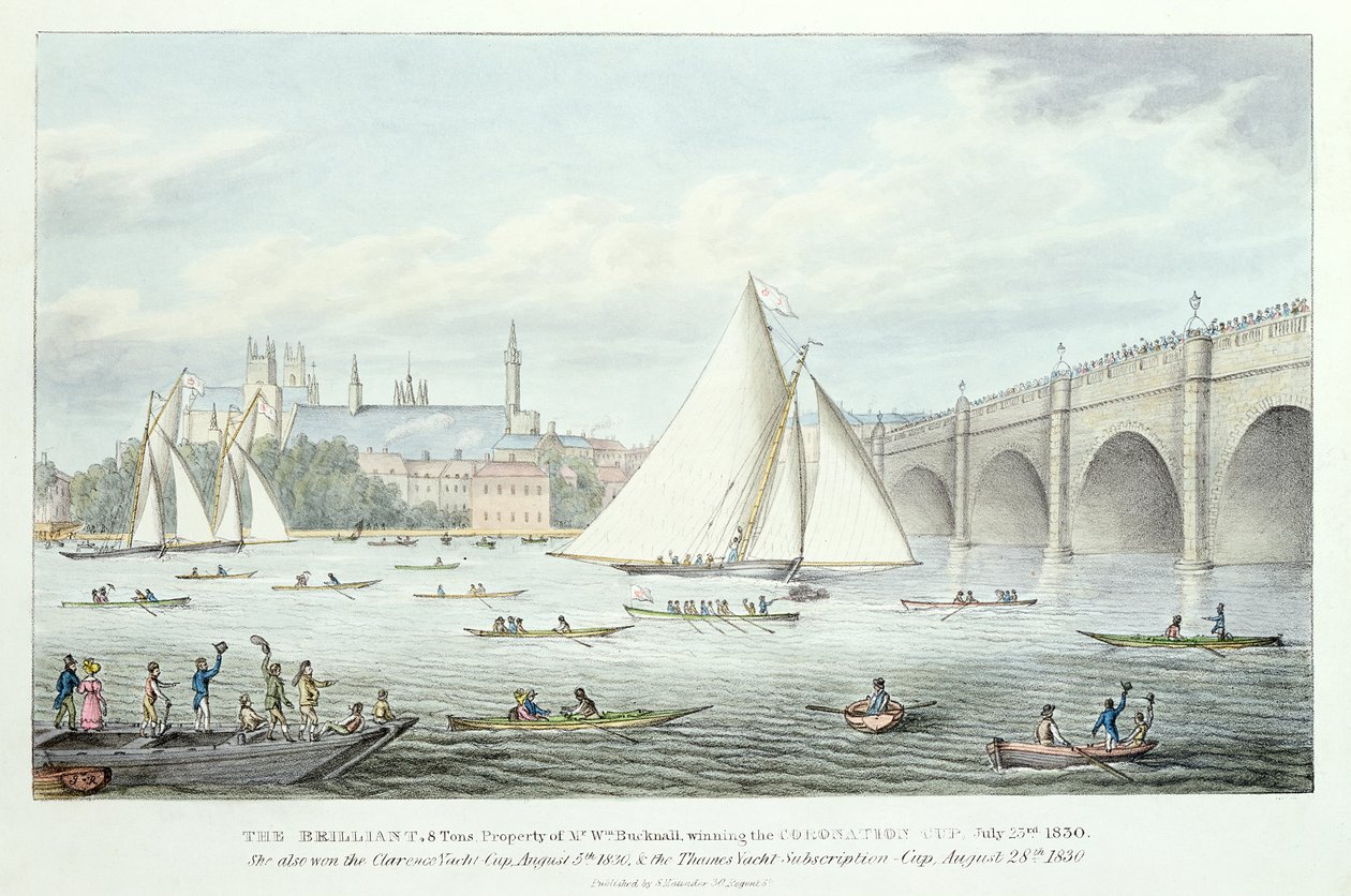 View of Westminster and the Bridge, with a Sailing Match, 1830 by English School