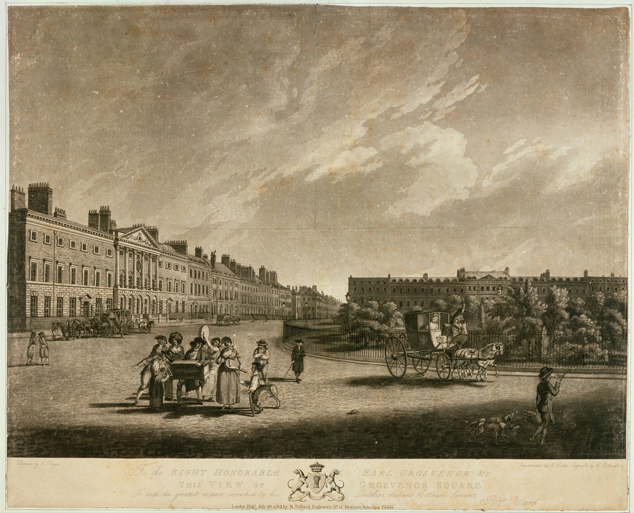 View of the North Side of Grosvenor Square by English School