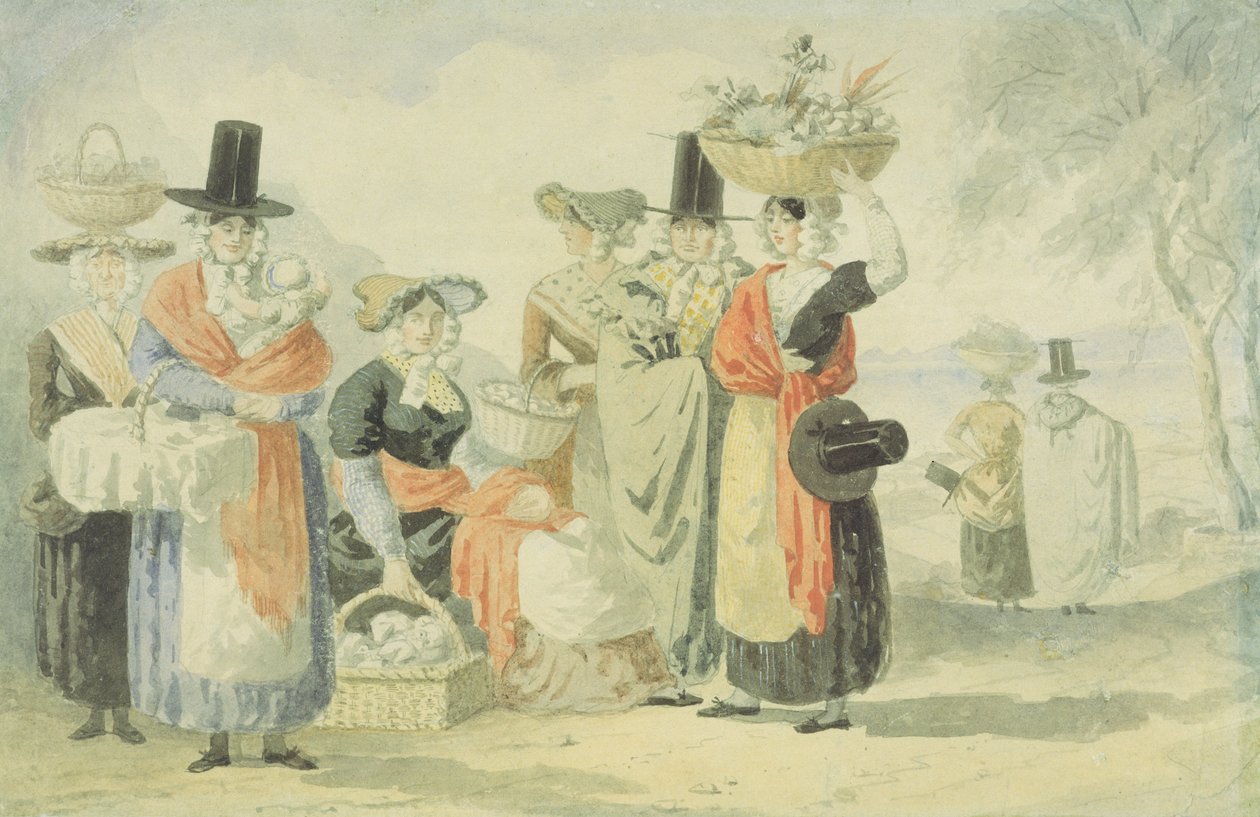 Welsh Fisherwomen by English School