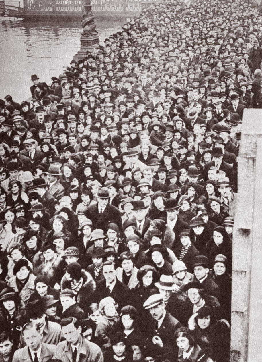 Crowds Waiting for Access to Westminster Hall, During the Lying in State of George V, 1936 by English Photographer