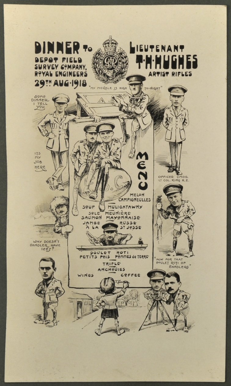 Dinner to Lieutenant T. H. Hughes, Artist Rifles, Depot Field Survey Company, Royal Engineers, 29th August 1918 by English Photographer