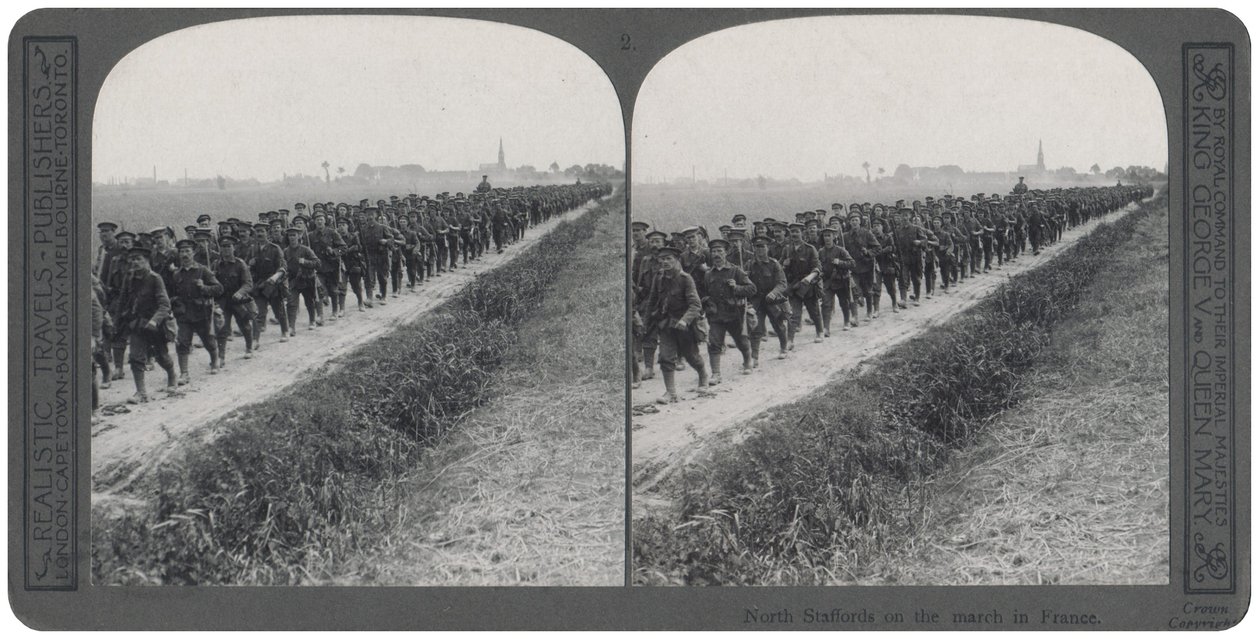 North Staffords on the march in France by English Photographer
