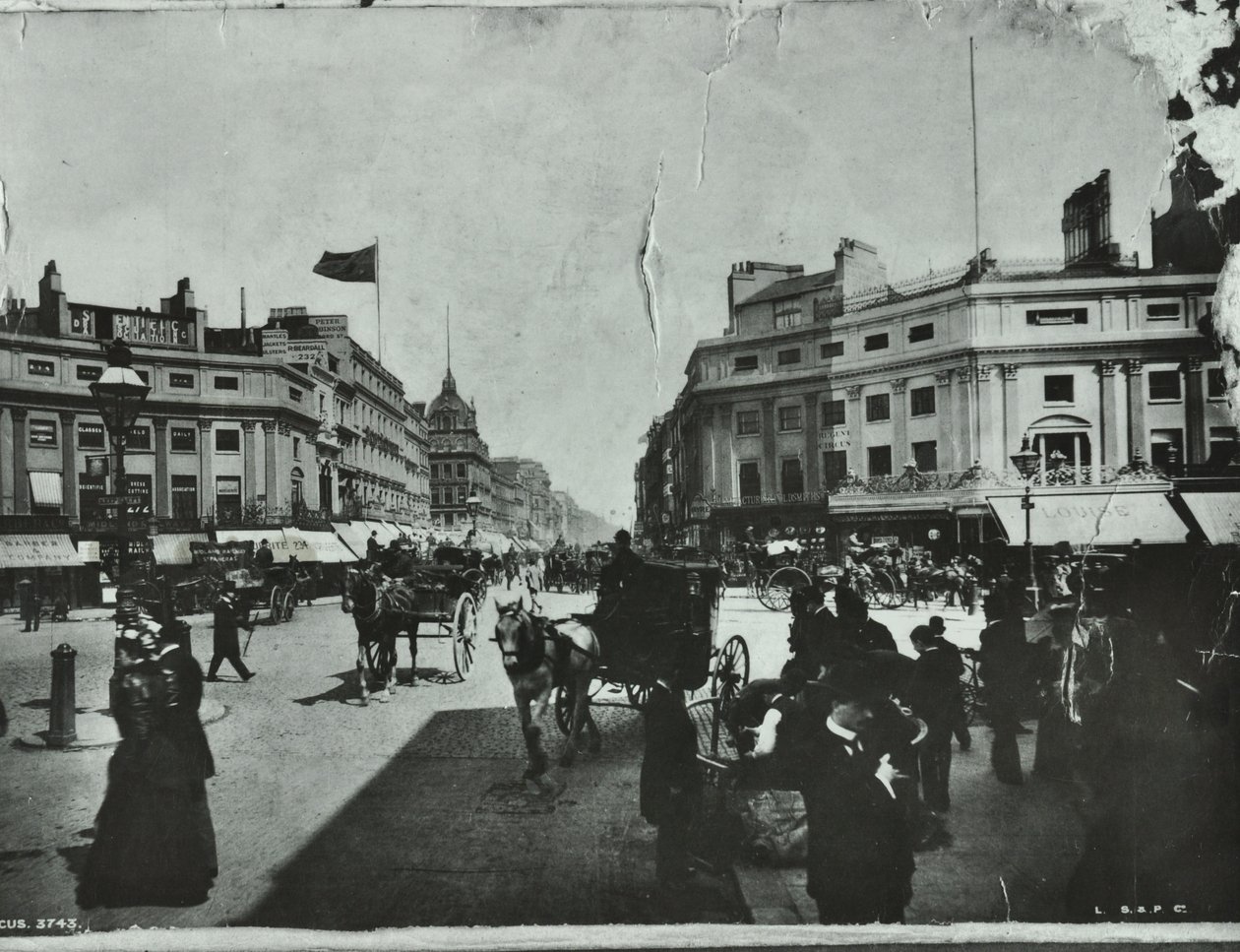 Oxford Circus, Westminster LB: looking east, 1895 by English Photographer