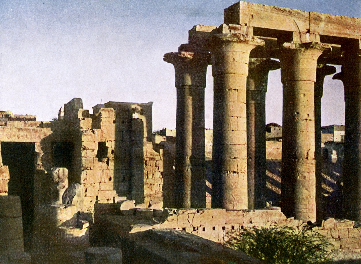 Ruins of portico at the Temple of Luxor, Egypt by English Photographer