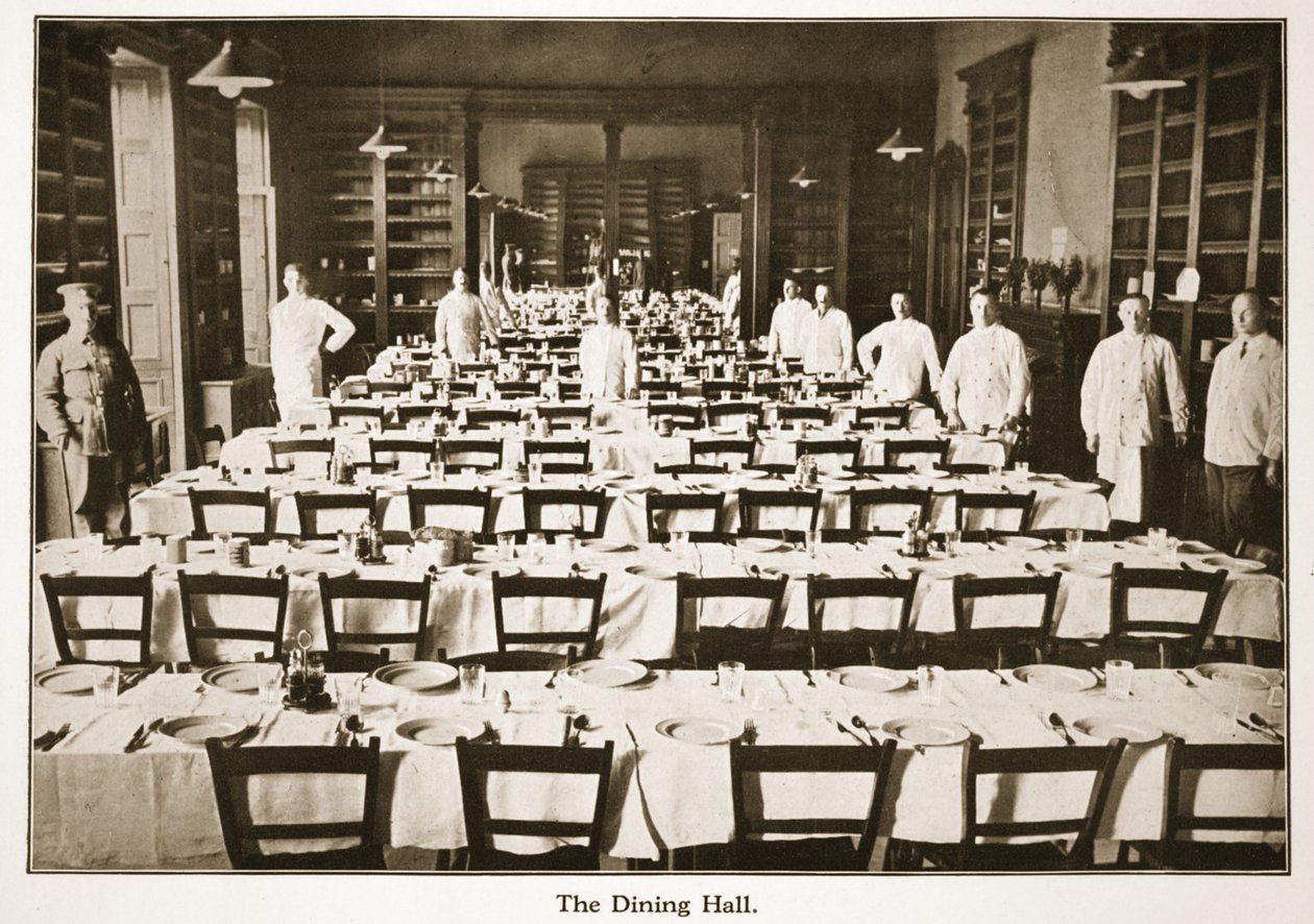 The Dining Hall, Donington Hall, illustration from German Prisoners in Great Britain by English Photographer