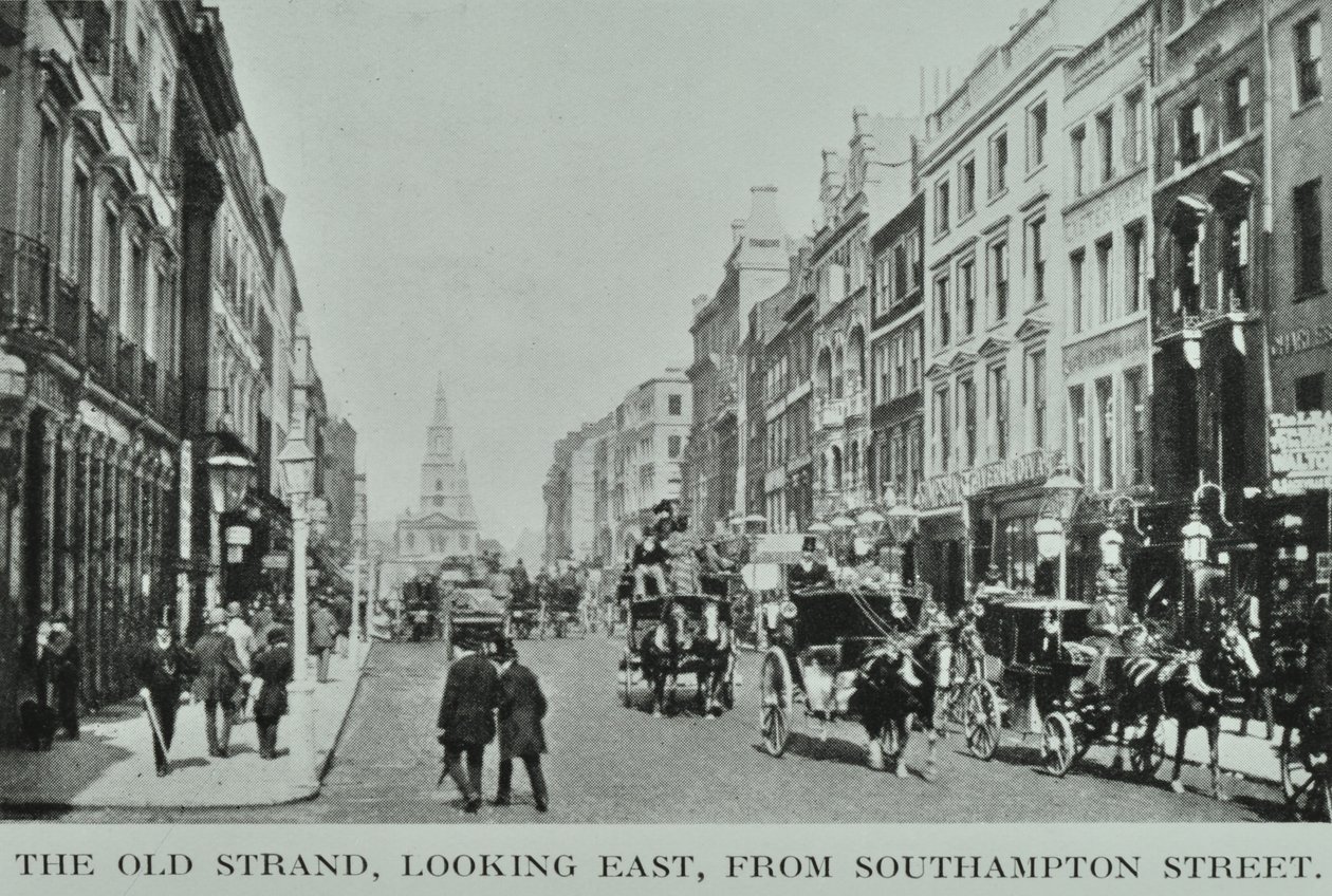 The Old Strand, looking east, from Southampton Street, c.1890 by English Photographer