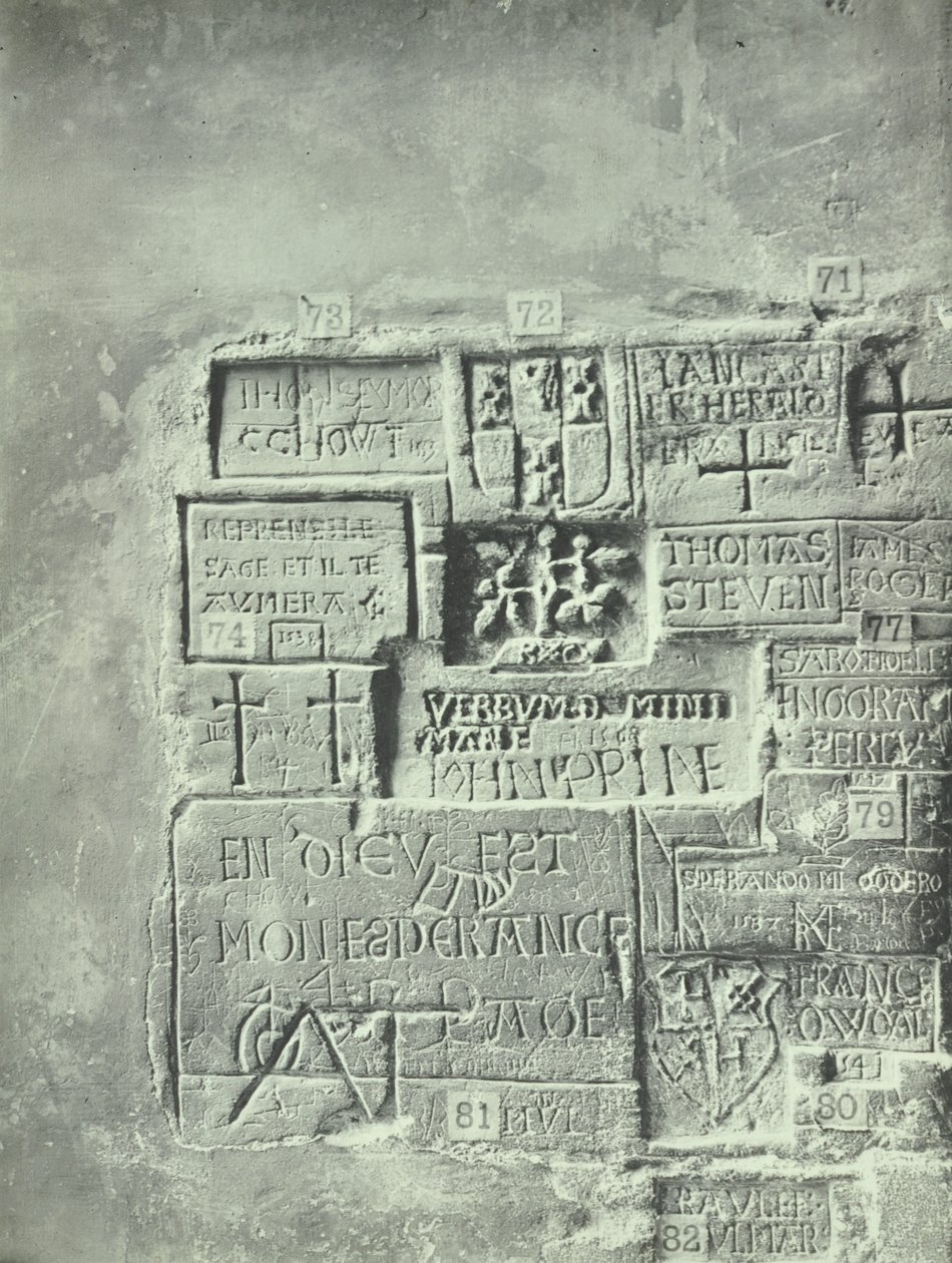 Tower of London: inscriptions in Beauchamp Tower, 1899 by English Photographer