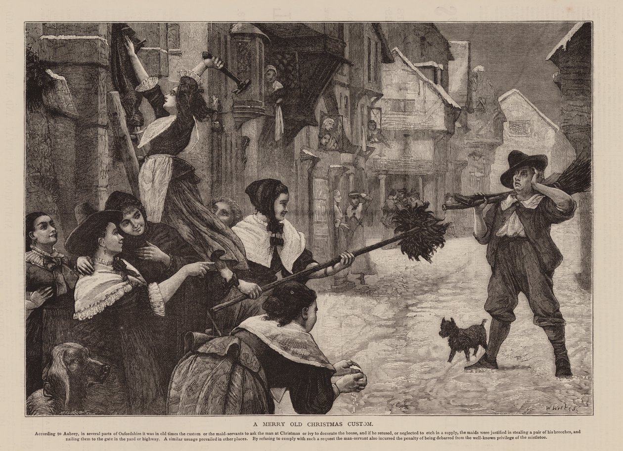 A Merry Old Christmas Custom by English School