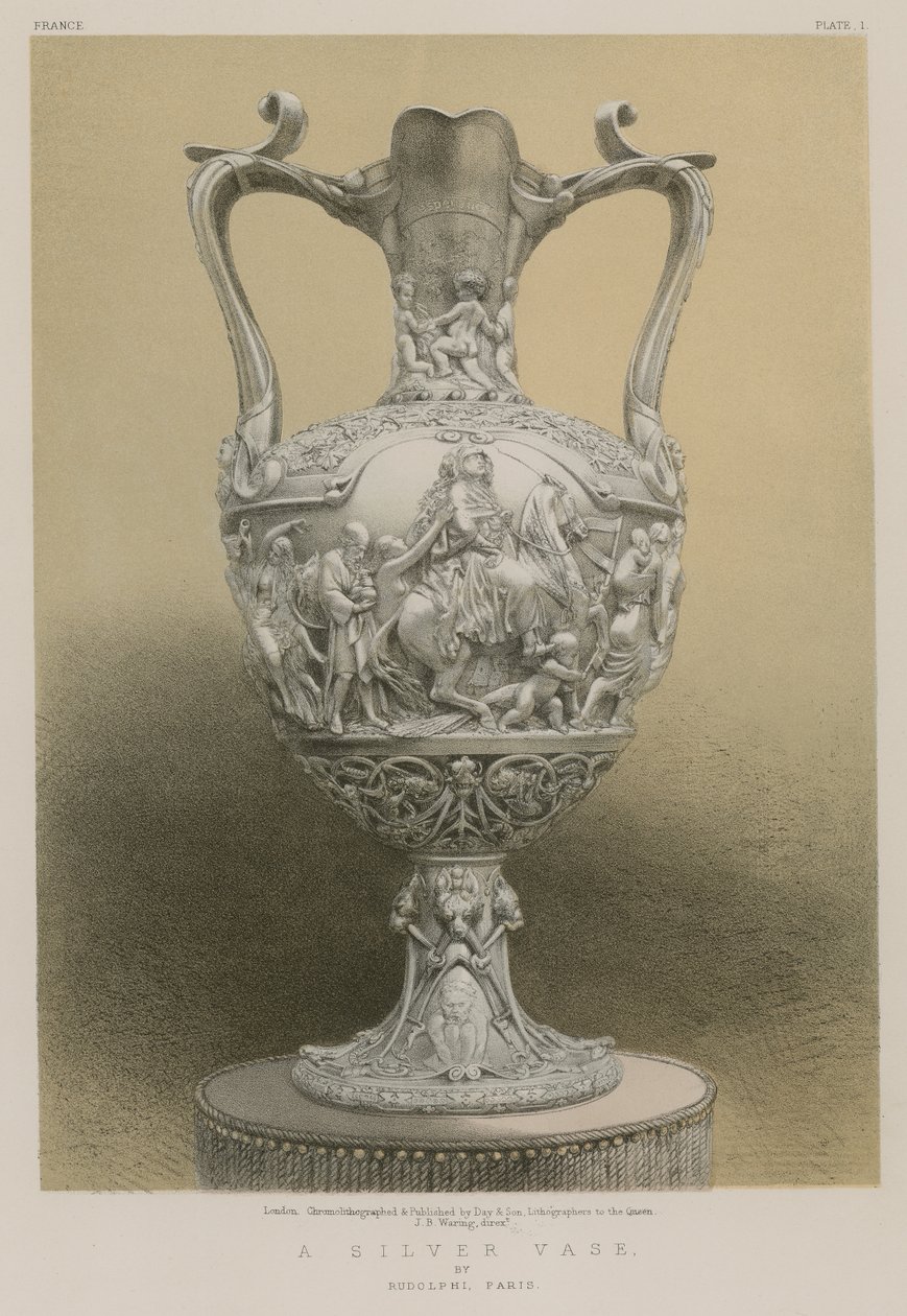 A Silver Vase by Rudolphi, Paris by English School