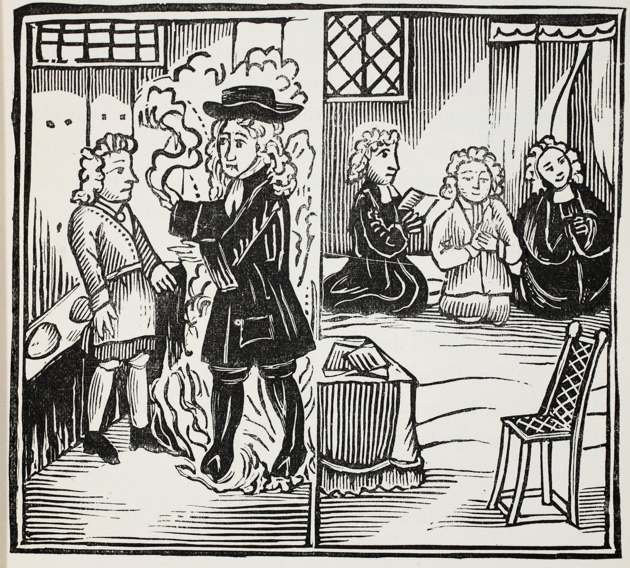 A Terrible and Seasonable Warning to Young Men, illustration from Chap-books of the Eighteenth Century by John Ashton, pub. 1882 by English School