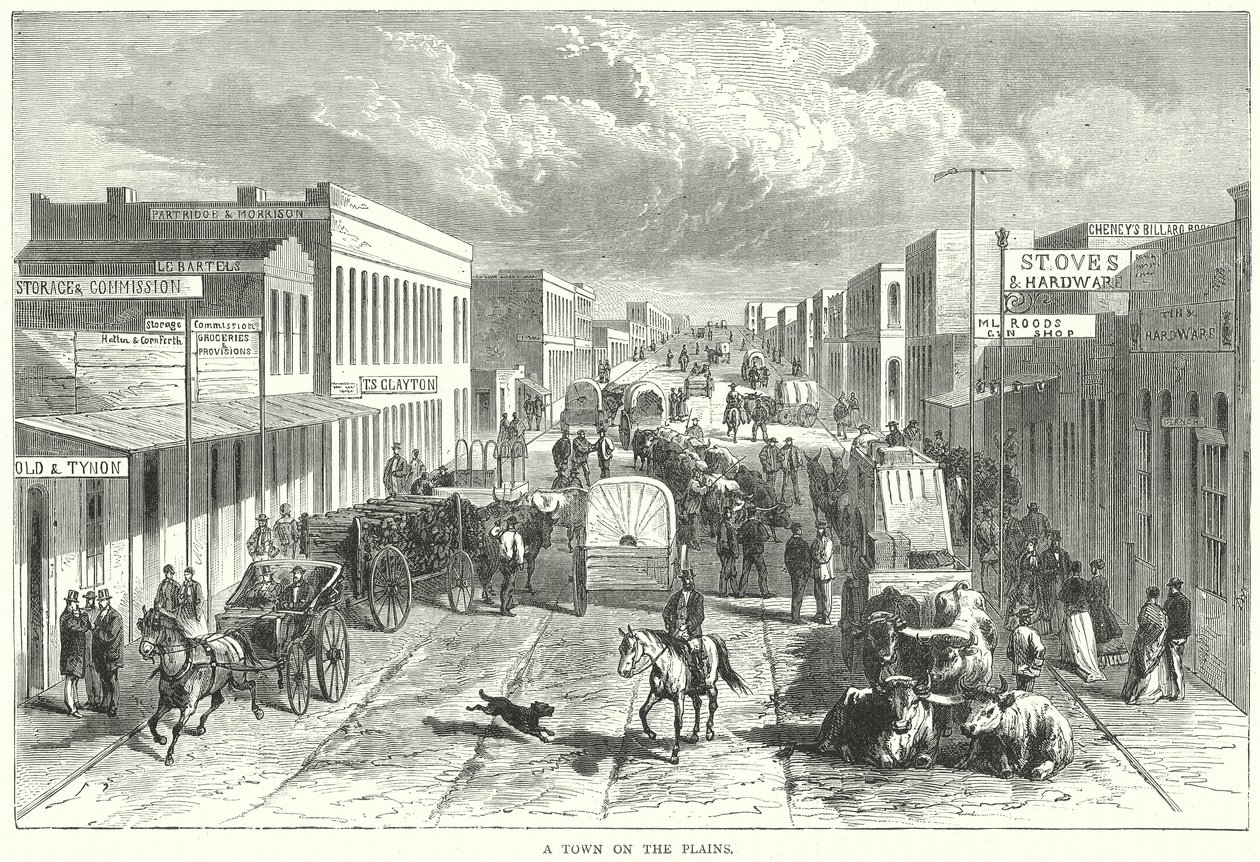 A Town on the Plains by English School