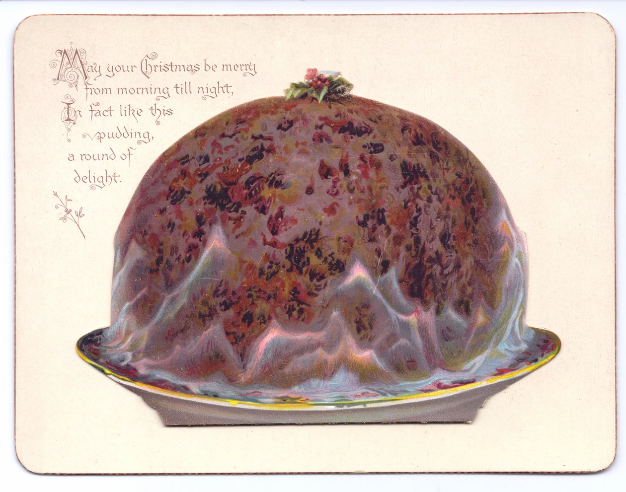 Victorian New Year Card of a Young Woman in Widow
