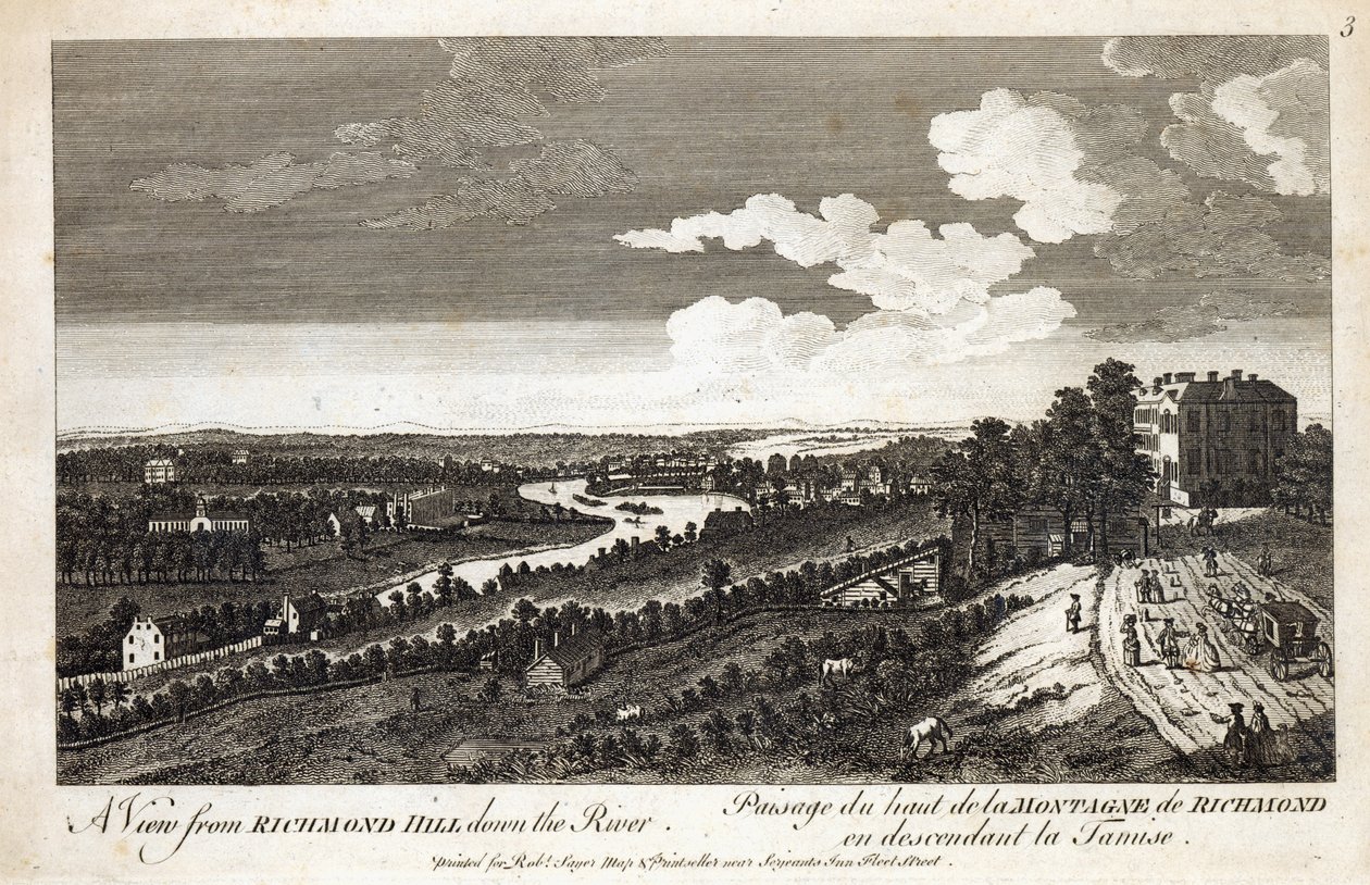 A View from Richmond Hill down the River, printed for Robert Sayer Map and Printseller, Fleet Street by English School