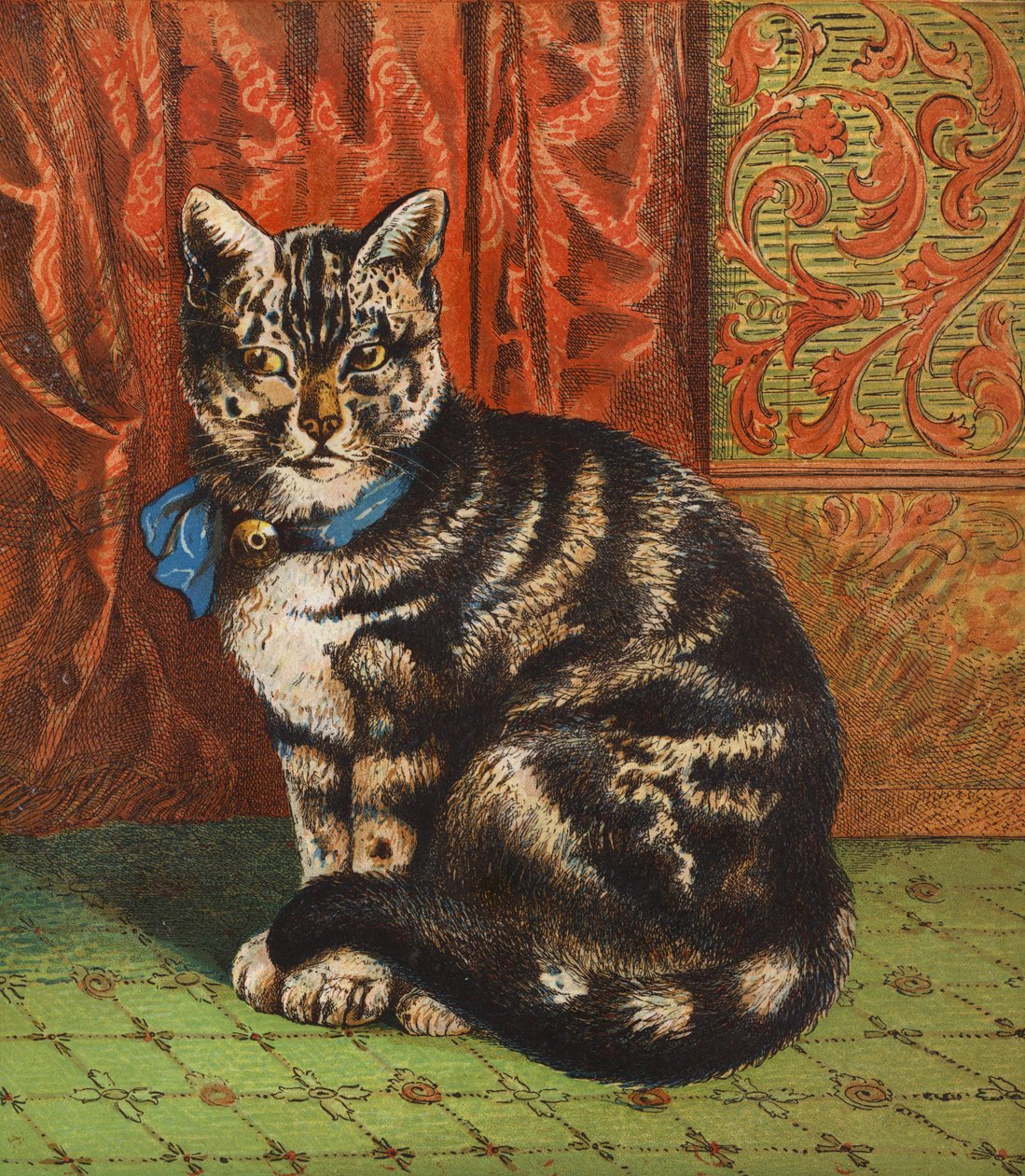 A Fashionable Cat by English School