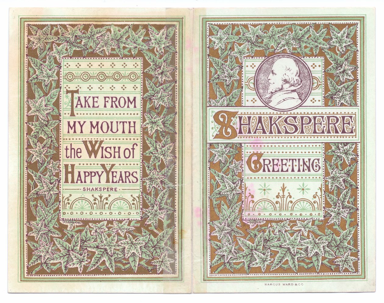 Victorian Greeting Card of an Image of William Shakespeare, c.1880 by English School
